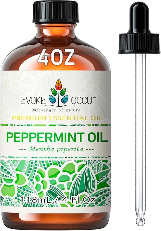 EVOKE OCCU Peppermint Oil 4 Fl Oz - for Spray Diffuser Aromatherapy Hair and Skin Care - Kitchen Garden Car - 100% Pure and Natural