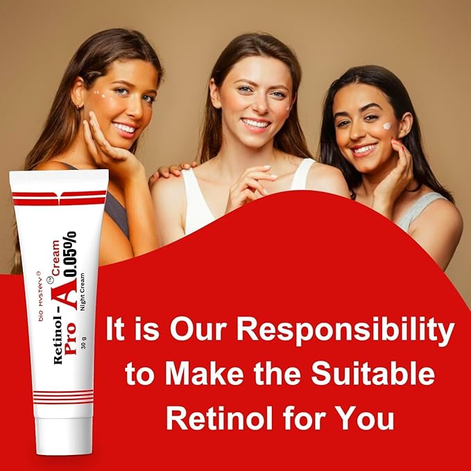 Retinol 0.05% For Night Repair Cream, Face Moisturizer for Wrinkle Reduction, Non-Greasy Formula for Daily Use 1.0 Oz