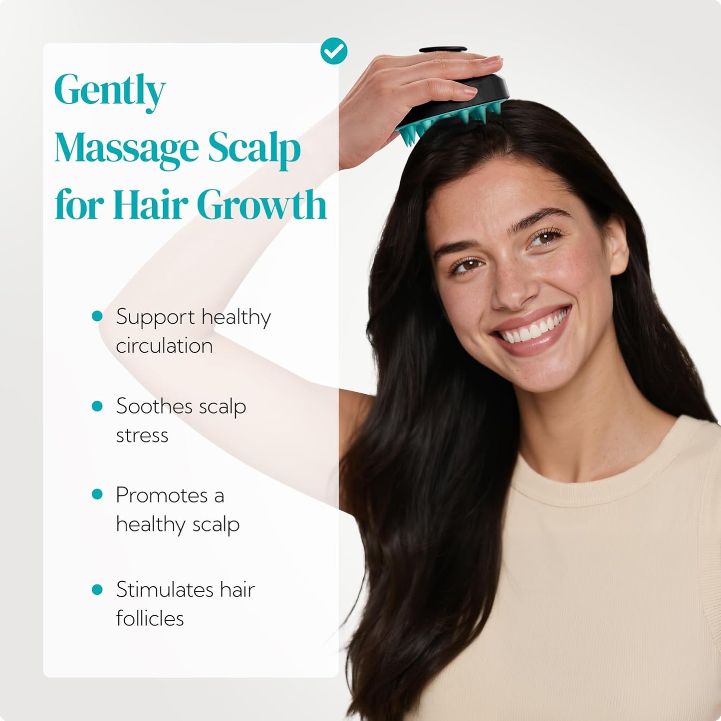 HEETA Hair Scalp Massager Shampoo Brush 2 Pack, Soft Silicone Bristles to Remove Dandruff, Waterproof Hair Scrubber for Both Wet Dry Hair, Suitable for Men & Women (Turquoise & Purple)