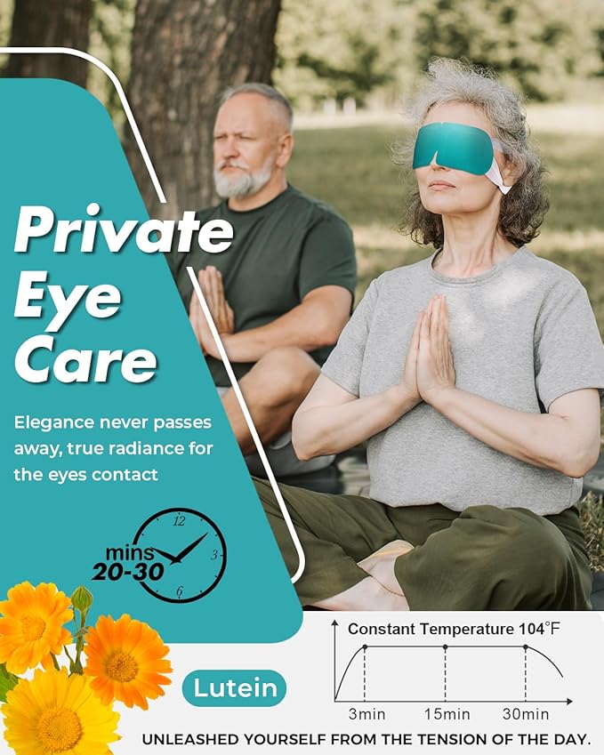 ProCIV 16 Packs Steam Eye Mask Lutein, Heated Eye Masks Relaxing Gifts for Women Soothing Eye Fatigue Hot Sleep Mask, Warm Eye Compress for Dry Eyes, Disposable Eye Mask for Travel Essentials