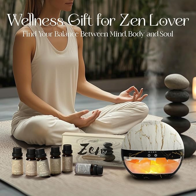 SALUBRITO Zen Fragrance Oil Set, Tea Essential Oil for Diffuser, Candle, Soap Making, White Tea, Black Tea, Green Tea Blended with Rose, Bamboo, Lavender, Sandalwood, Frankincense, Citrus Scented Oil