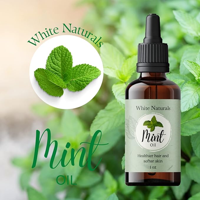 Organic Mint Essential Oil, Refreshes & Energizes The Spirit and Body, 100% Pure Natural Mint Oil for Diffuser, Aromatherapy, Hair Care, Skin Massage, Candle and Soap Making 1 Fl oz