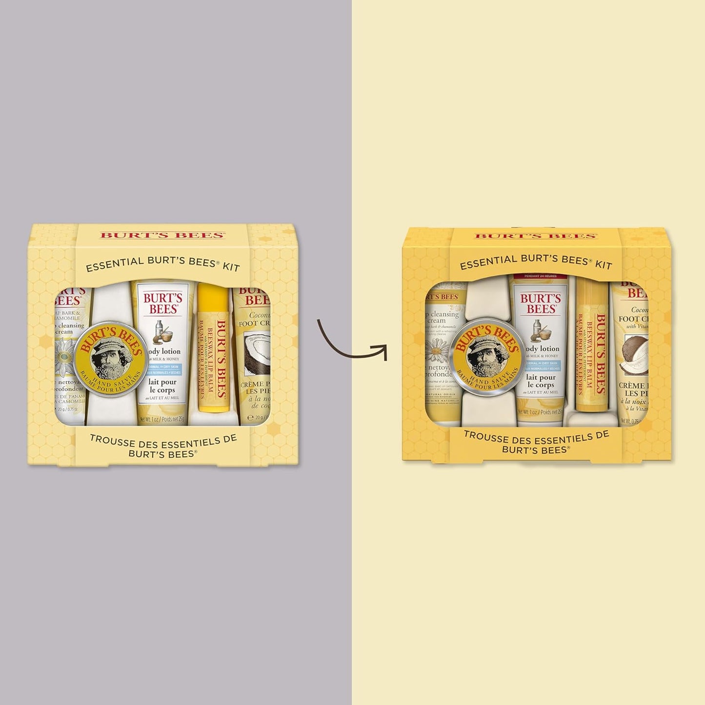 Burt's Bees Back to School Gifts Ideas, 5 Body Care College Dorm Products, Everyday Essentials Set - Original Beeswax Lip Balm, Deep Cleansing Cream, Hand Salve, Body Lotion & Foot Cream, Travel Size