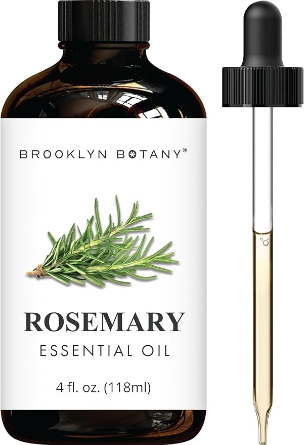 Brooklyn Botany Rosemary Essential Oil - Huge 4 Fl Oz - 100% Pure and Natural - Premium Grade with Dropper - for Aromatherapy and Diffuser