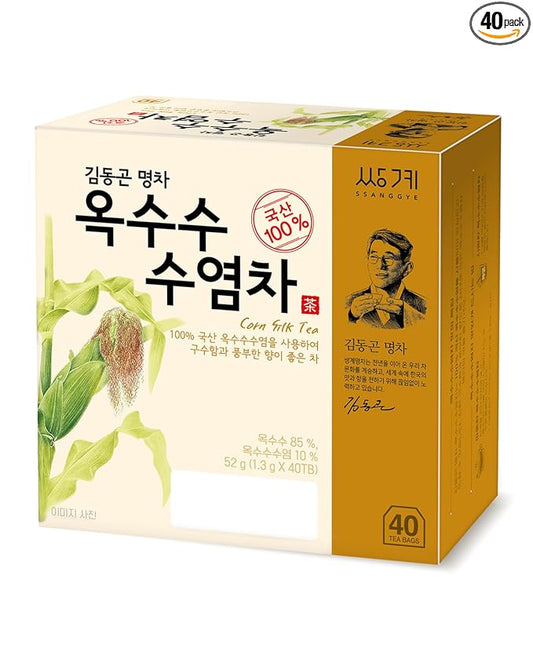 Ssanggye Corn Silk Tea 1.3g X 40 Tea Bags Herbal Premium Tea Refreshing Savory Sweet Flavor 4 Seasons Made in Korea