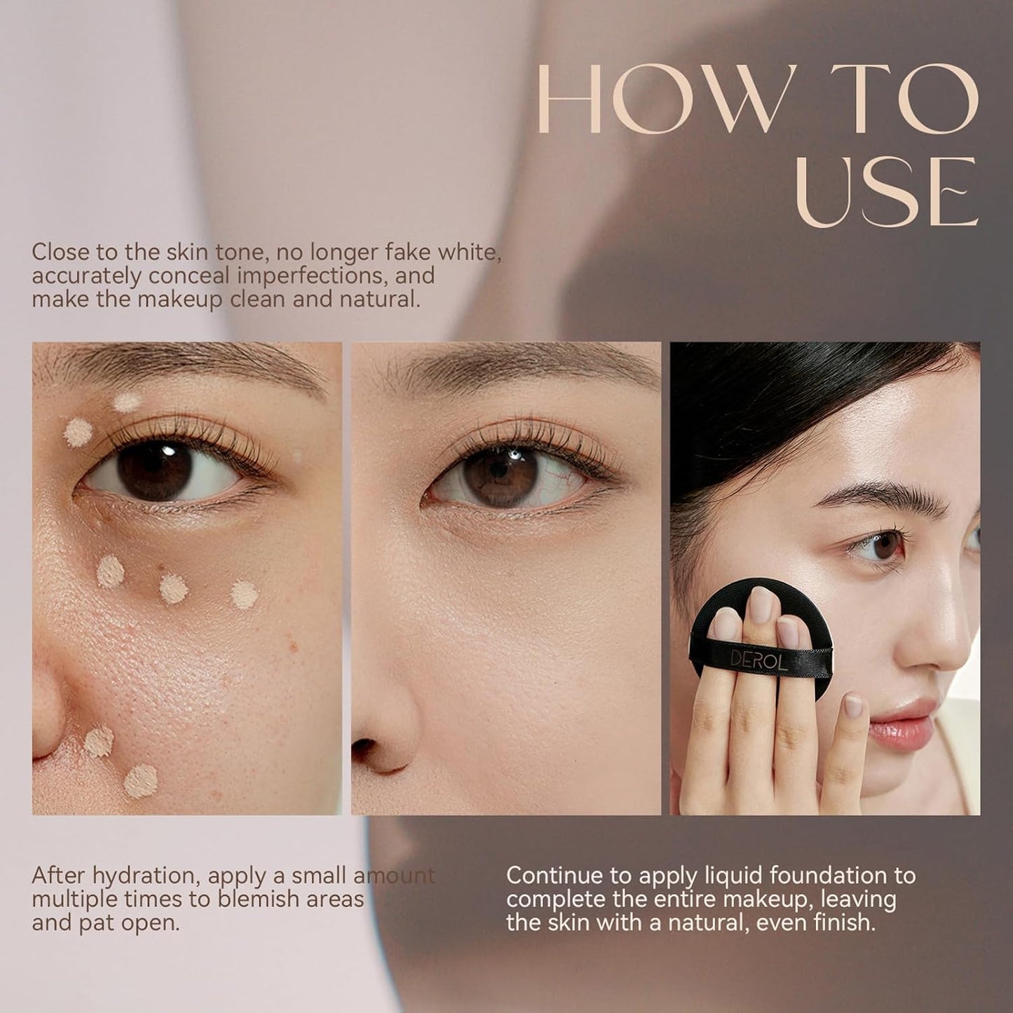 Foundation Makeup,Soft Beige Full Coverage Foundation Makeup（Built-in brush）Vegan & Cruelty-Free-Oil Control Flawless Concealer Cover Facial,Natural Blemish Face Makeup(04#)