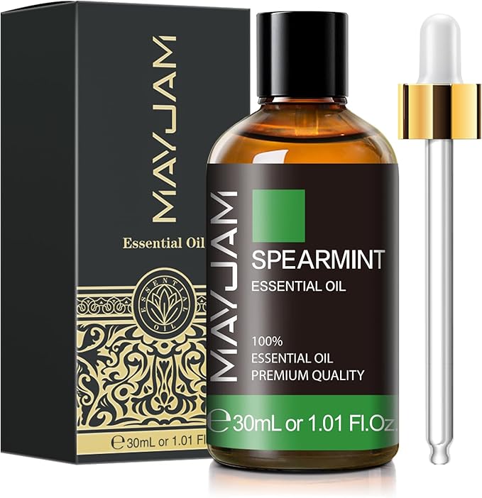 Spearmint Essential Oil 30ML/ 1.01FL.OZ, MAYJAM Pure Spearmint Oil for Massage, Diffuser, Soap Making, Long Lasting Scents