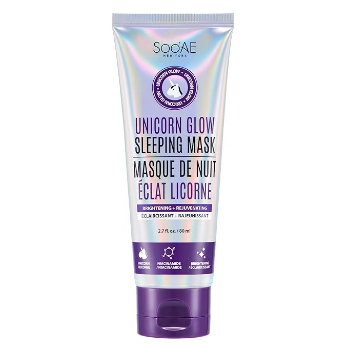 Soo'AE Unicorn Glow Sleeping Mask, Overnight Masks, Niacinamide Brightening & Rejuvenating, 1 EA, Ceramide NP Moisturizing Soothing Face Mask for Dry Skin Korean Beauty masks night cream sleep mask