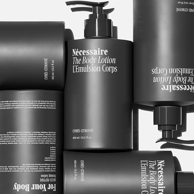 Nécessaire The Body Lotion Cyprès-Citronné – Multi-Peptide - Firming Body Lotion for Women + Men. 2.5% Niacinamide. Non-Comedogenic Moisturizer. Dermatologist-Tested, Vegan. – 450ml/15.2 fl oz
