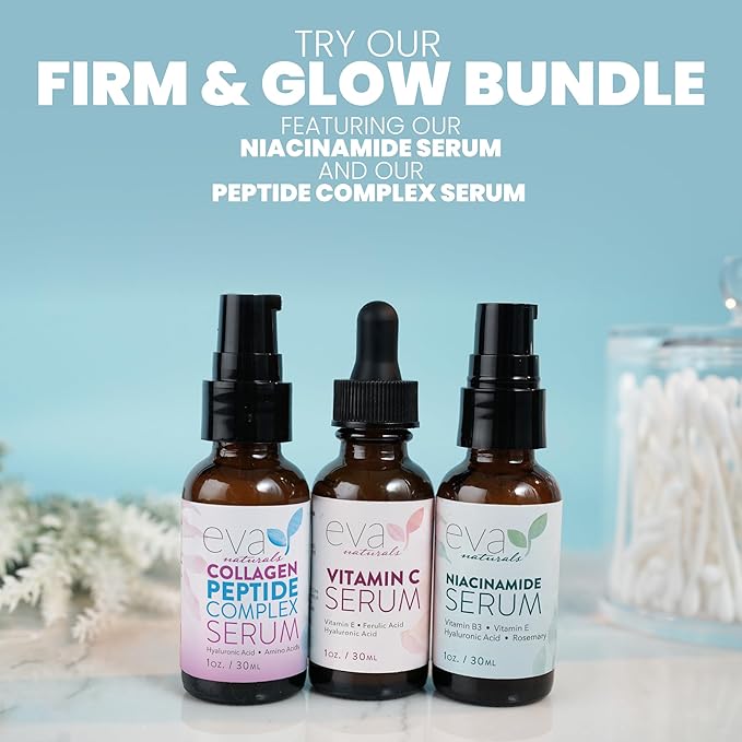 Eva Naturals Anti-Aging Serum Bundle - Vitamin C, Hyaluronic Acid, and Retinol | Face Serum Set for Skin Brightening, Hydration