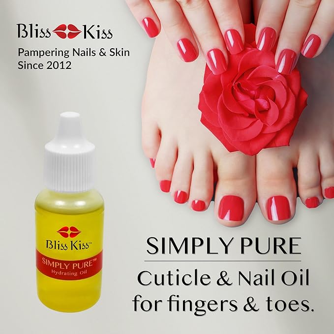Bliss Kiss Refillable Nail Oil Pen & Simply Pure Cuticle Oil 15 ml Bottle Bundle