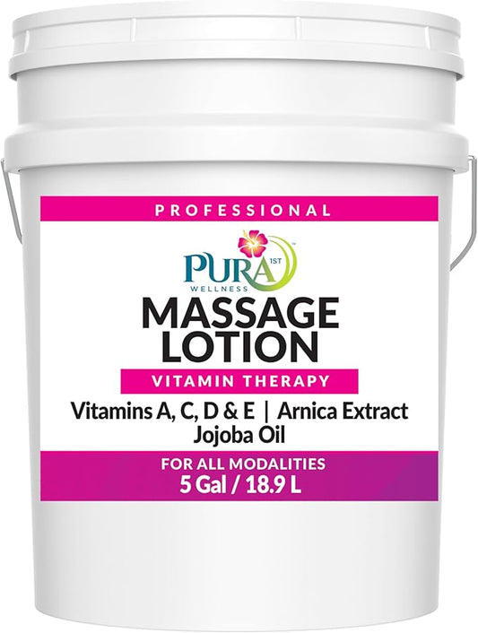 Vitamin 5 Gallon Therapy Massage Lotion, Professional Deep Tissue, Skin Hydrating, Natural Ingredients, Unscented for Physical Recovery, Muscle Relief, Skin Softening