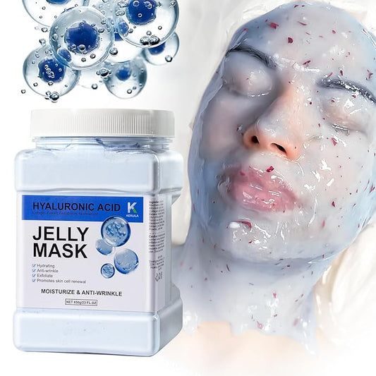 Hyaluronic Acid Jelly Mask Powder for Skin Care, Jelly Masks for Facials Professional, Facial Peel Off Gel Mask for Skincare, Hydrating Anti Wrinkle Peel Off Mask