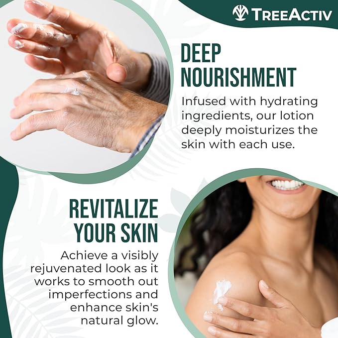 TreeActiv Rough and Bumpy Skin Lotion, 8 fl oz, With Hyaluronic Acid, Shea Butter and Vitamin E, Nourishing Lotion for Rough and Bumpy Skin, Moisturizing Strawberry Legs Treatment, For All Skin Types