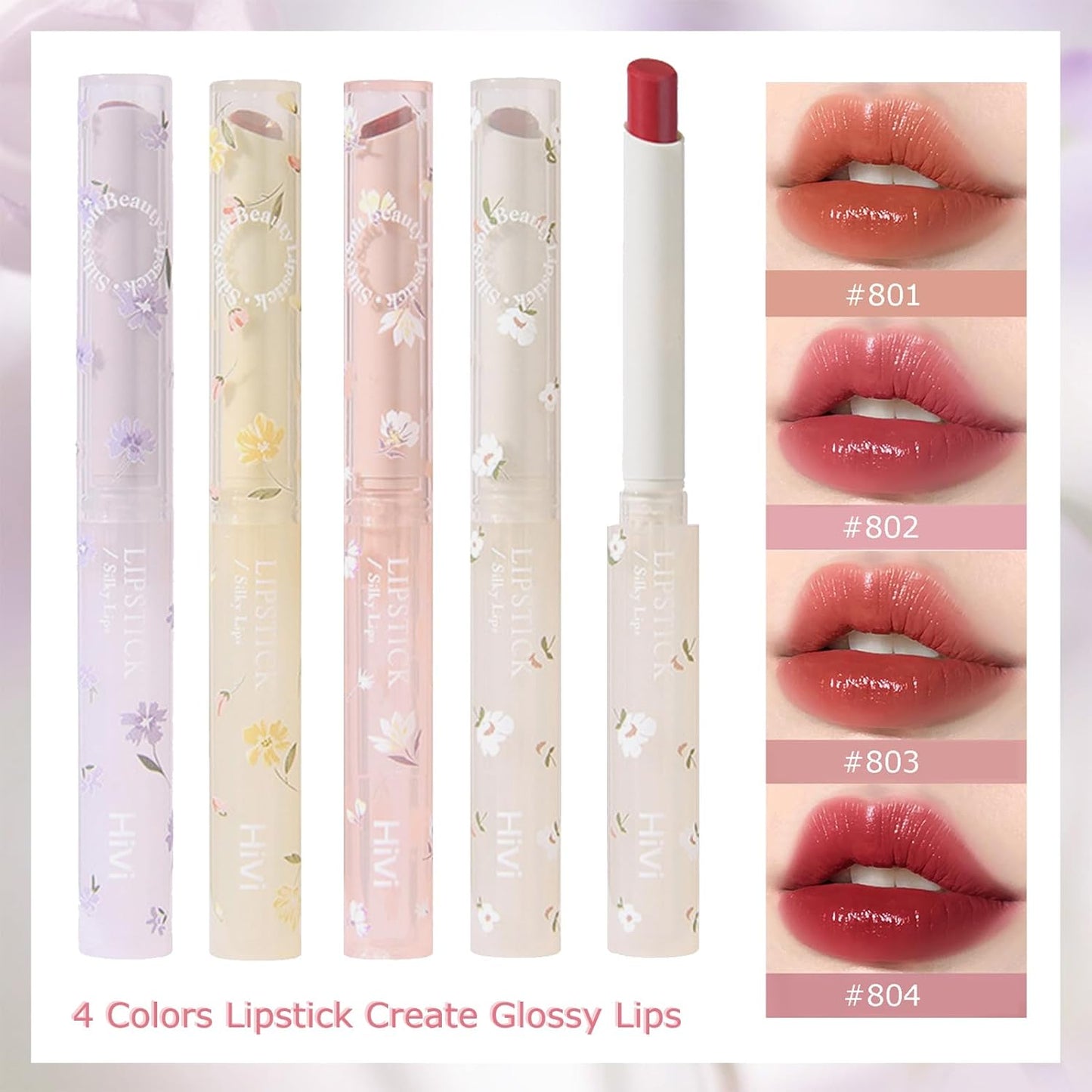 Makeup Kit for Girls, 8 Pieces Makeup Set, Include 4 Color Lipsticks and Eyeshadow, Eyebrow Pencil, Concealer, Blush Palette, Ideal Gift for Girls