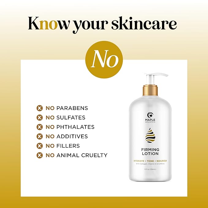 Skin Firming Body Lotion for Women - Caffeine & Collagen Body Lotion with Hyaluronic Acid for Dry Crepey Loose Skin and Cellulite - Skin Firming and Tightening Lotion for Belly Bum Chest & Thighs