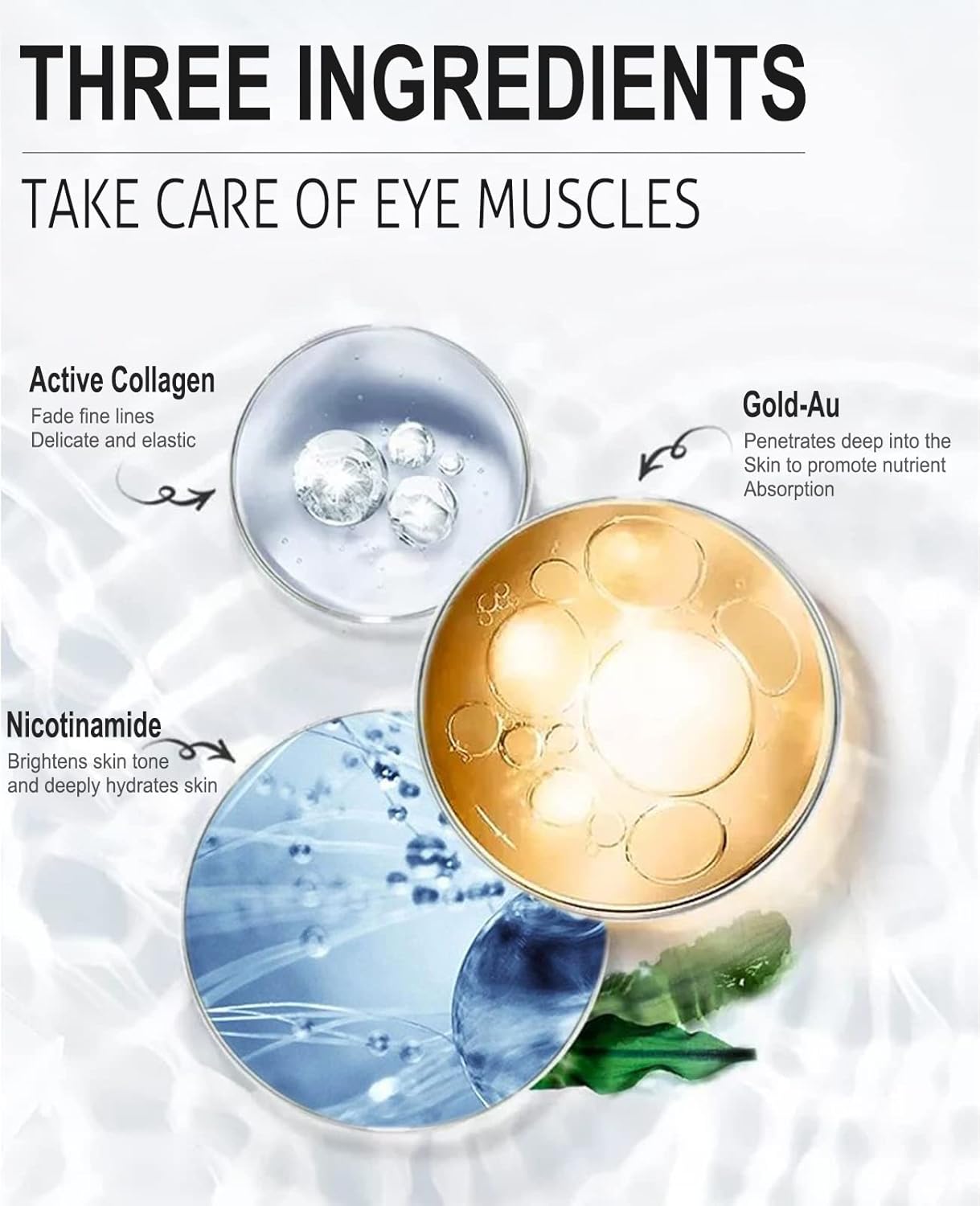 Collagen Under Eye Patches for Dark Circles and Puffiness Gold Color, Collagen Eye Masks Skincare for Puffy Eyes Gold Color