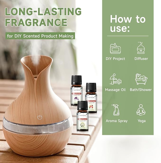 Coconut 20 Pcs Fragrance Oil Set, Premium Fragrance Oil, for Humidifier, DIY Candle & Soap Making Scent, Aromatherapy Diffuser Oils Set (5ML)