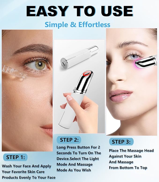 Neck Face Massager, BUV Face Sculpting Tool, 3 Color Modes and Vibration for Facial Massager, Mini Led Face Sculpting Device for Skin Care, Baby White