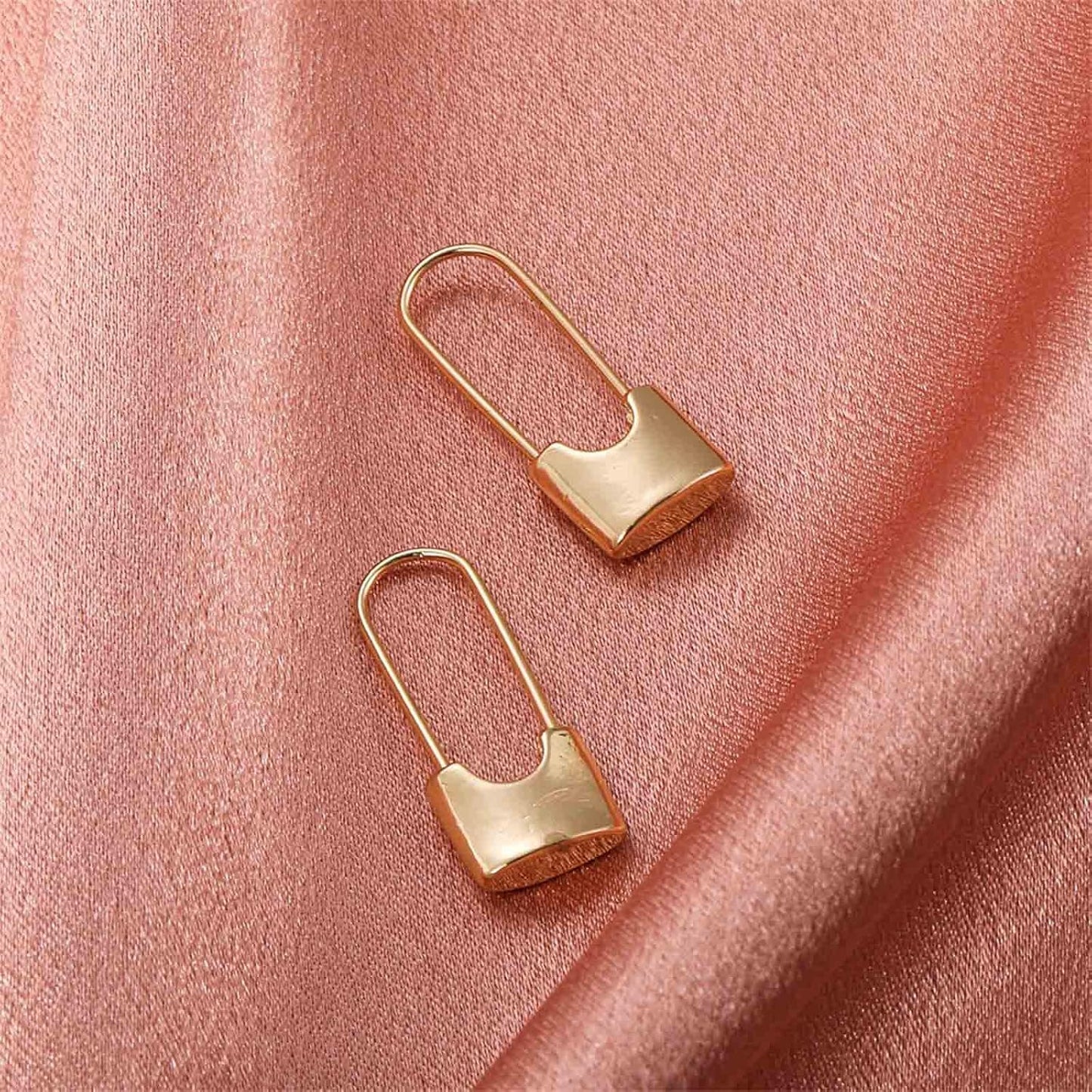 Boho Lock Hoop Earrings Safety Pin Hoop Earrings Gold Lock Huggies Hoop Earrings Personlized Padlock Earrings Jewelry for Women and Girls