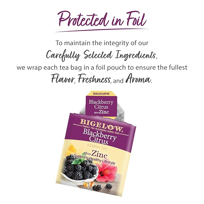 Bigelow Tea Immunity Herbal Tea Variety Pack, Caffeinated Green Tea and Caffeine Free Tea Bags for Immune Support (Pack of 6), 110 Total Tea Bags