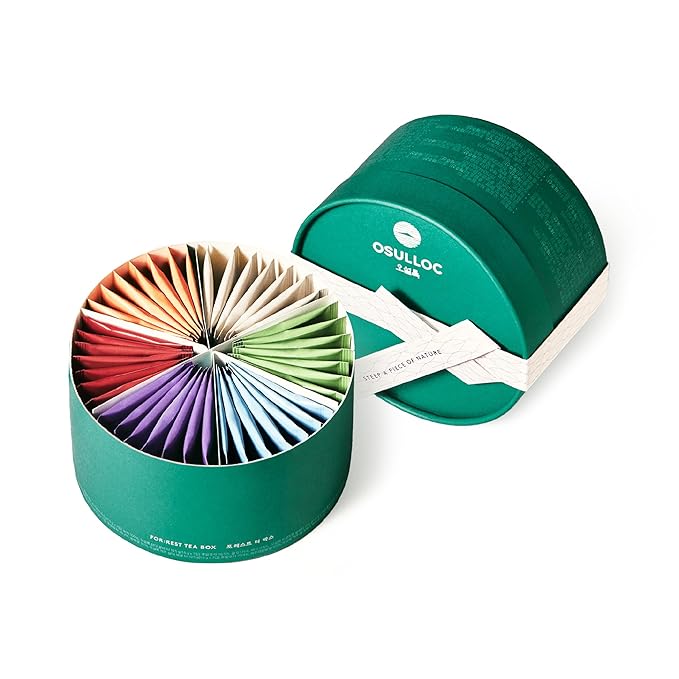 Osulloc For:rest Tea Box (42 Count, 6 Types x 6ea,) Exquisite & Unique Gift idea For Tea Lover, Variety Gift Box Sampler, 6 Unique Blended tea from Jeju Island