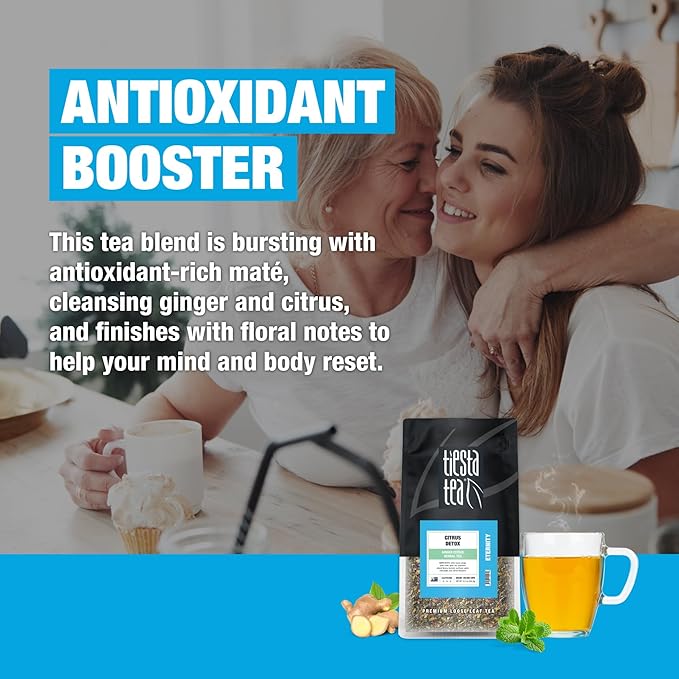 Tiesta Tea - Ginger Citrus Herbal Tea | Loose Leaf | Lemon Ginger with Mint & Chamomile | Caffeine-Free | Hot or Iced | Herbal Bags Alternative | Brews Up to 200 Cups | 12 Ounce Resealable Bulk Pouch