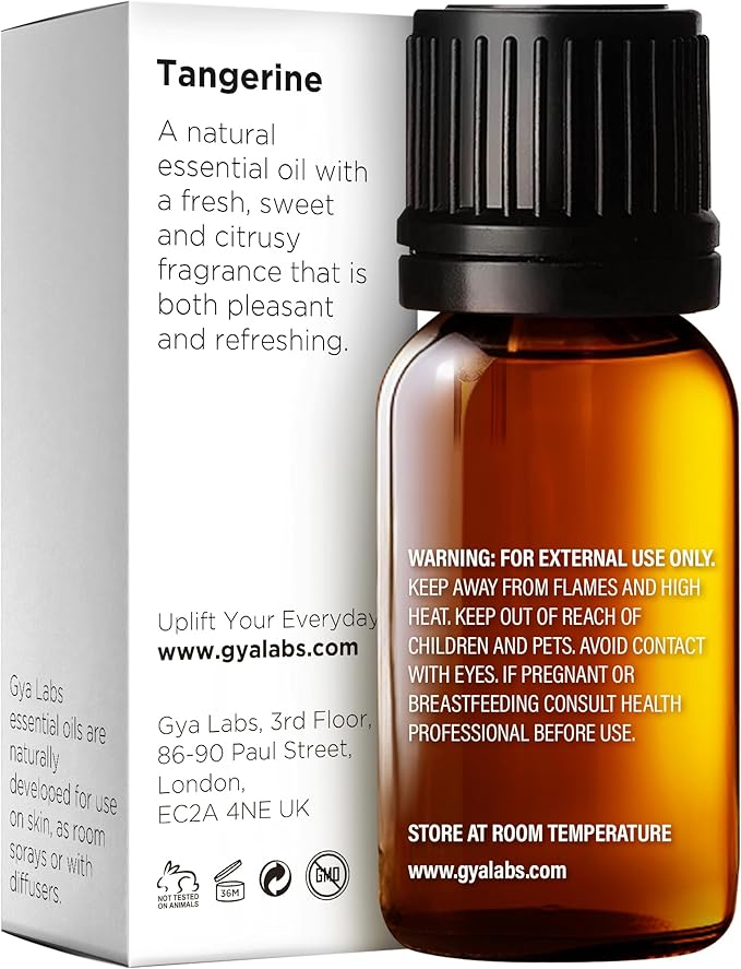 Gya Labs Tangerine Essential Oil for Diffuser - 0.34 Fl Oz - 100% Pure Natural Tangerine Oil for Skin, Massage, DIY Fragrances & Candle Making - Zesty Sweet & Fresh Scent Aromatherapy