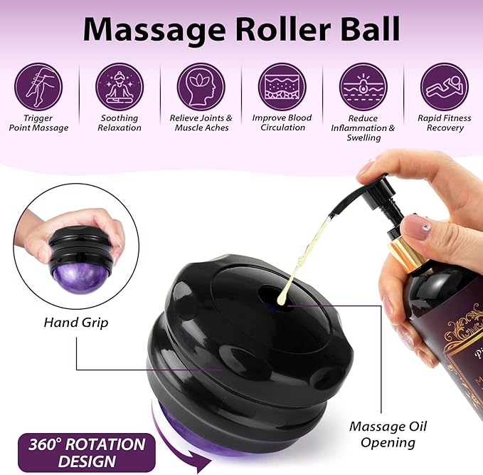 Aromatherapy Lavender Massage Oil, Massage Oil for Massage Therapy, Calming, Soothing, Relaxing, Spa Gifts for Him Her, 10 Fl Oz