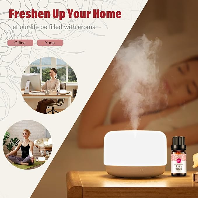 Rose Essential Oil Pure Organic Rose Oil for Diffuser, Perfume, Massage, Aroma, Bath - 10ML