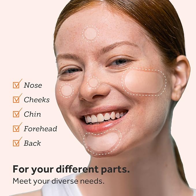 Pimple Patches (6 Sizes 138 Patches), Acne Patches for Large Zit Breakouts, Hydrocolloid Bandages for Face, Chin, Nose, Forehead, Body, Back, Neck & Chest, Oval Hydrocolloid Acne Patches