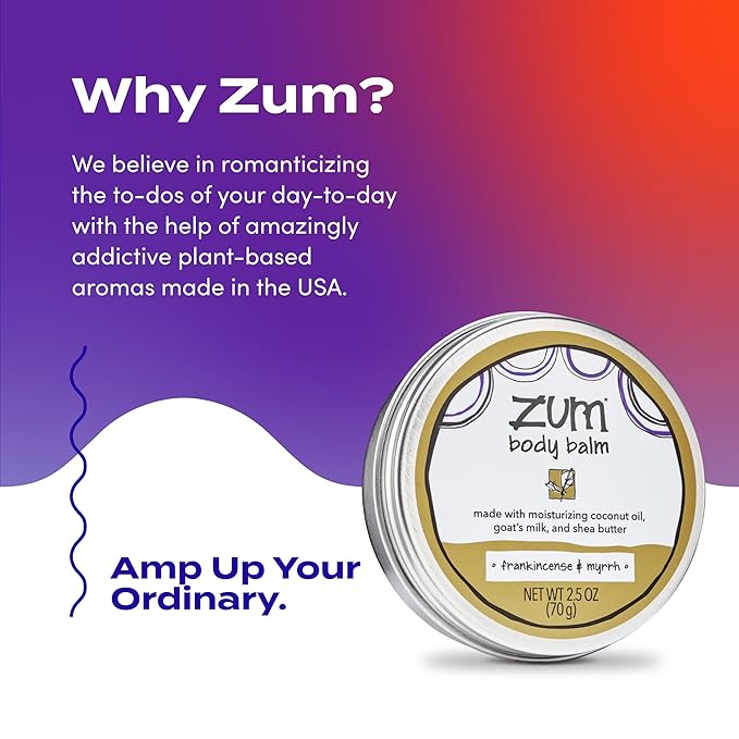 Zum Indigo Wild Body Balm - Body Moisturizer for Women & Men - Includes Goat's Milk, Shea Butter & More - Natural Skin Moisturizer - Frankincense & Myrrh Scent - 2.5 oz