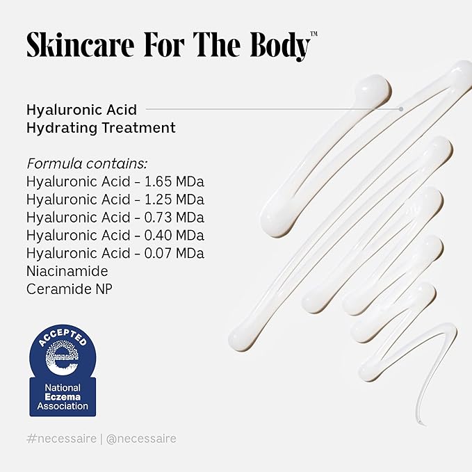 Nécessaire The Body Serum - Hydrating Serum With Hyaluronic Acid, Niacinamide + Ceramides. Dermatologist-Tested. Hypoallergenic. Approved By The National Eczema Association. 150 ml / 5.1 fl oz.