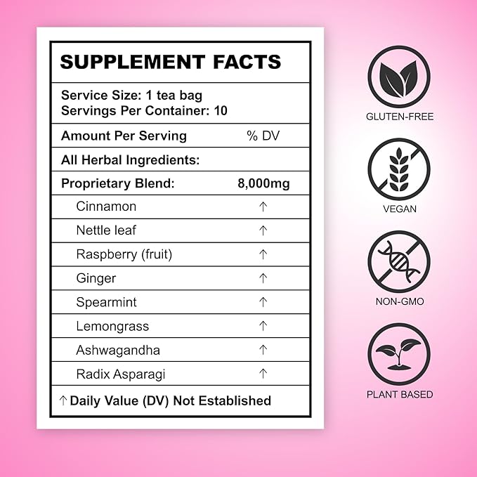 Laicuherb PCOS Spearmint Tea, for Women Hormone Balance & Promote Relaxation and Helps with Hirsutism and Acne, 10 Tea Bags Organic Spearmint Tea for Healthy Ovulation and Fertility