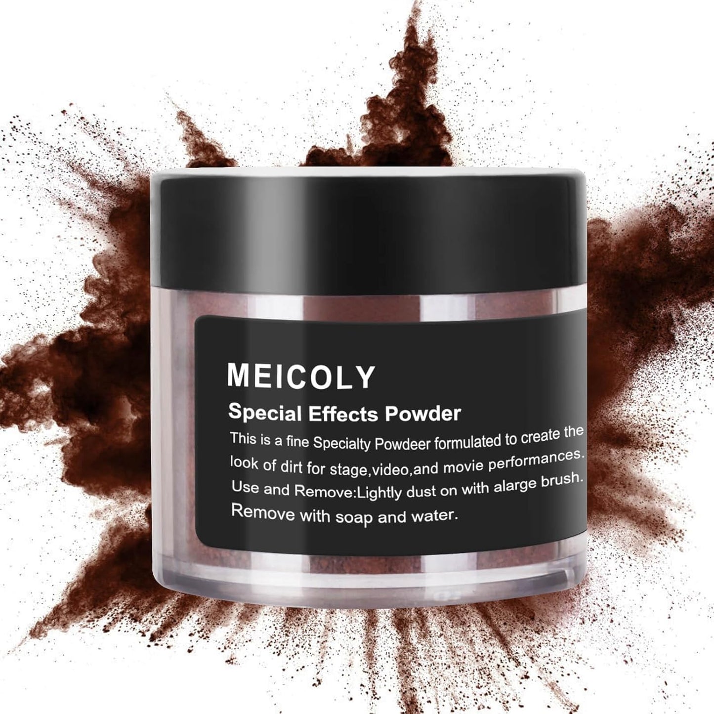 MEICOLY Brown Special Effects Powder,Ultrafine Loose Dirt Powder for Stage,Video and Movie Performances,Professional Special Effect Makeup Powder Makeup for Halloween,0.88Oz