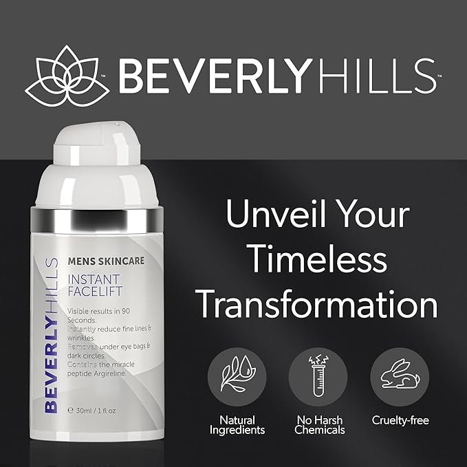 Beverly Hills V-lift Instant Eye Lift & Mens Instant Facelift Bundle with Discount - Eye Serum Treatment for Dark Circles, Wrinkles & Under Eye Bags for Women & Men, 30mL (120 Days Supply Each)