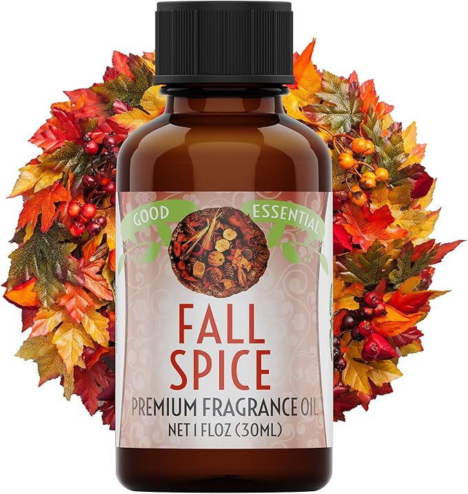Good Essential Professional Fall Spice Fragrance Oil 30ml for Diffuser, Soaps, Lotions, Perfume (1 fl oz) - Candle Fragrance Oil, Aromatherapy, and More