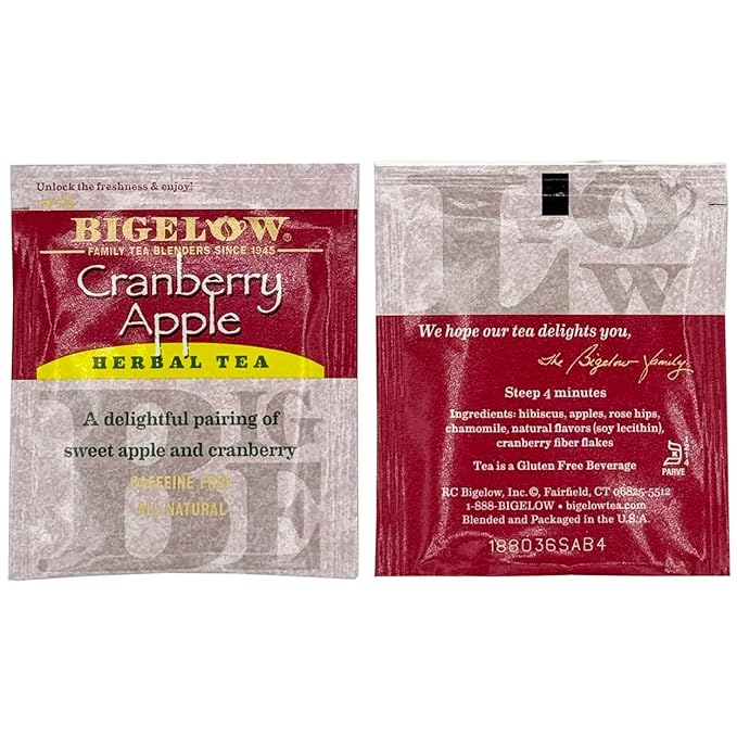 Bigelow Caffeine Free 6 Flavor Herbal Tea Variety Pack - Decaf Tea with Mint Medley, Cinnamon Apple, I Love Lemon, Orange & Spice, Cozy Chamomile, Cranberry Apple (30 Total Herbal Tea Bags) - Herbal Tea Sampler by Dr. Variety
