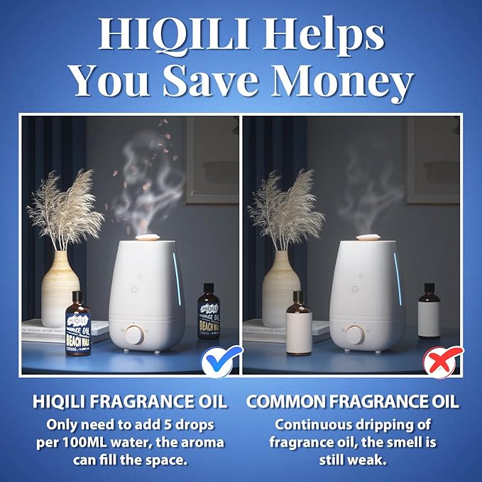 HIQILI Beach Walk Fragrance Oil 100ml for Diffuser Car Freshies, Clean Fresh Scent for Candle Making Soap Laundry 3.38 Fl Oz