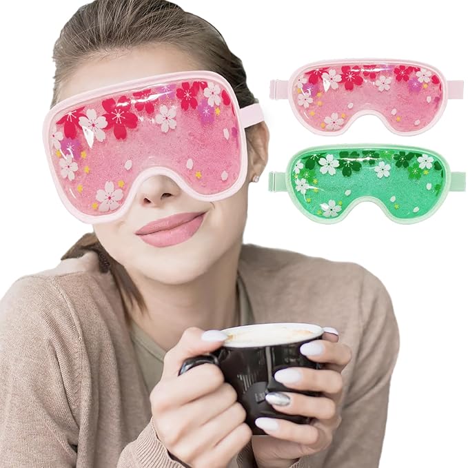 ZNCUETD Ice Eye Mask Gel - 2 Packs Reusable Cold Compress for Dark Circles, Puffiness, Dry Eyes, Migraine, Stress Relief - Cooling Ice Pack