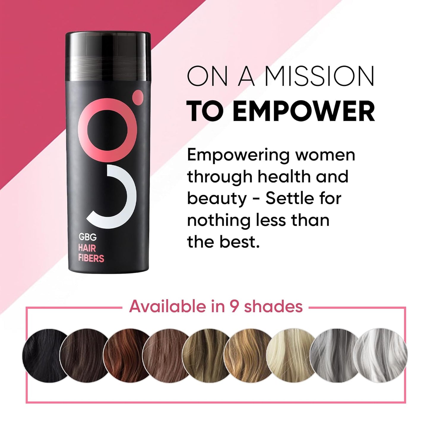 GBG Hair Fibers for Thinning Hair & Bald Spots (Grey) - 25g Bottle - Conceals Hair Loss - Instant Cover Up & Volume in 30 Seconds, Hair Powder for Women & Men - Cruelty Free