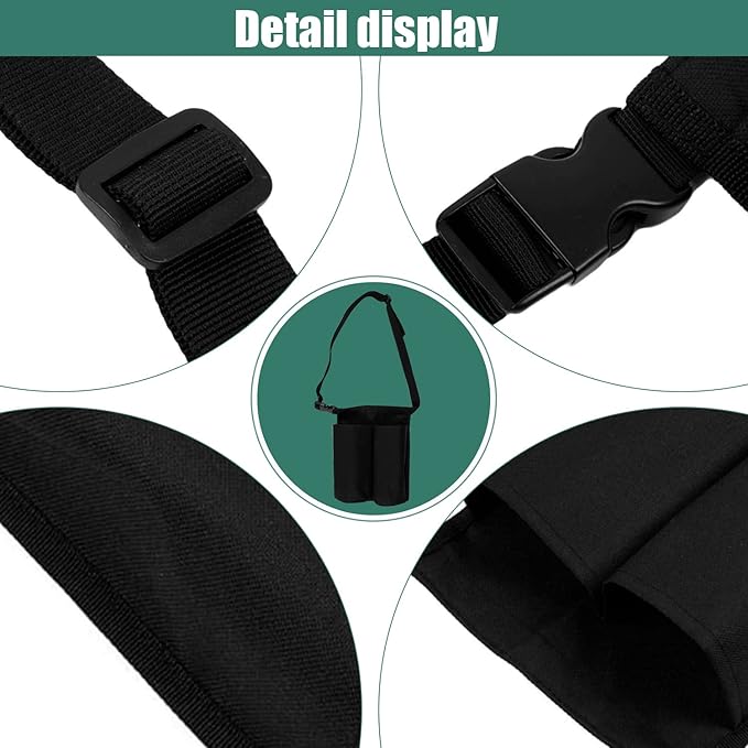 Pacify Massage Holster 2 Pocket, Adjustable Massage Lotion Oil Holster Bottle Bag for Therapist