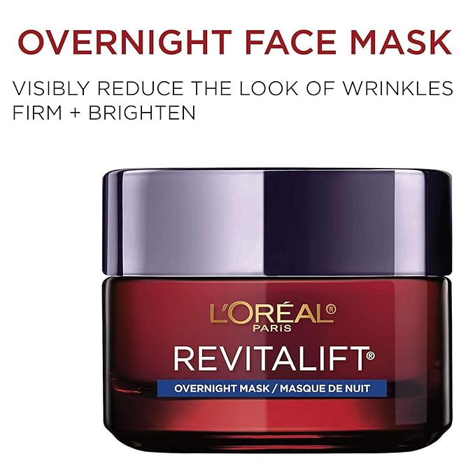 L'Oreal Paris Revitalift Triple Power Anti-Aging Overnight Mask, Pro Retinol, Hyaluronic Acid & Vitamin C, Reduce Wrinkles 1.7 Oz