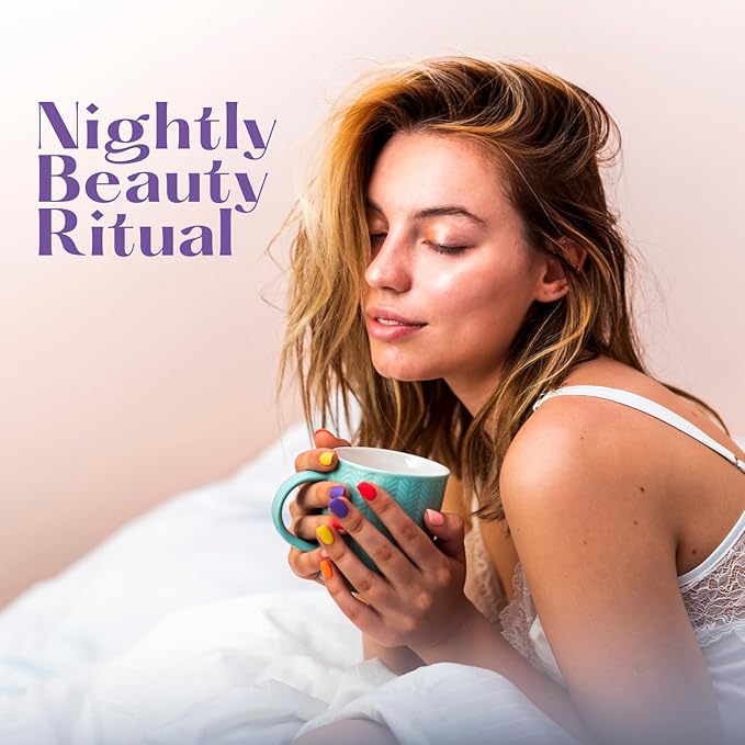 Liquid Collagen with Melatonin | Box with 30 Shots | 6000mg Collagen | Peach Flavor | Supports Skin, Hair, Nails & Sleep Quality | Beauty & Wellness Supplement