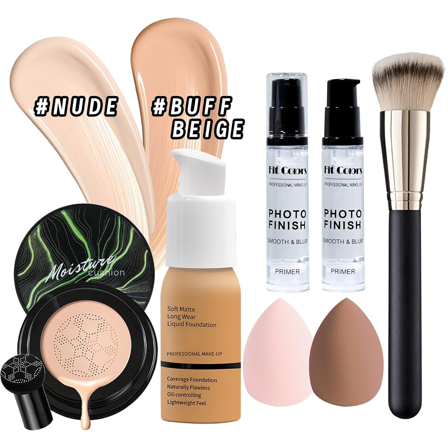 Makeup Kit Set for Women, Makeup Present for Women Teens Girl, Eyeshadow Palette Foundation CC Cream Primer Brush Spong Contour Lipstick Eyebrow Soap Mascara Eyeliner Cosmetic bag