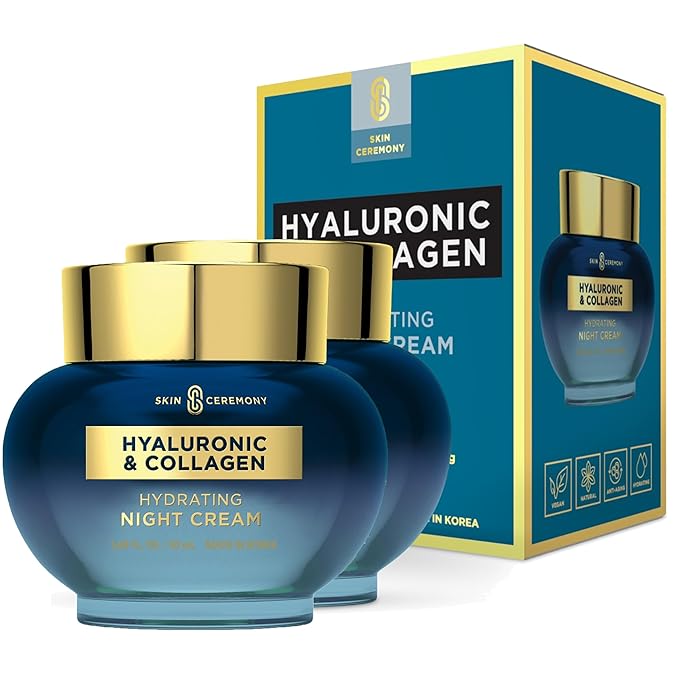 Hyaluronic Acid & Collagen Face Moisturizer - Hydrating, Skin Firming, Anti-Aging Cream - Dermatologist Tested, Cruelty-Free Korean Skin Care for All Skin Types - 1.69 Fl. Oz (2 Pack)