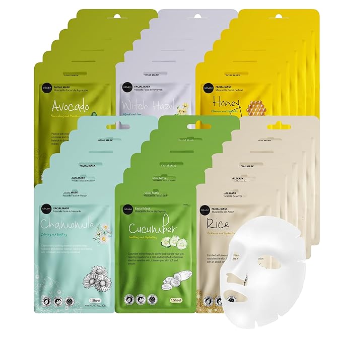 Celavi Essence Facial Face Mask K-Beauty Skincare Korea Skin Care Moisturizing (6 of each) B Set