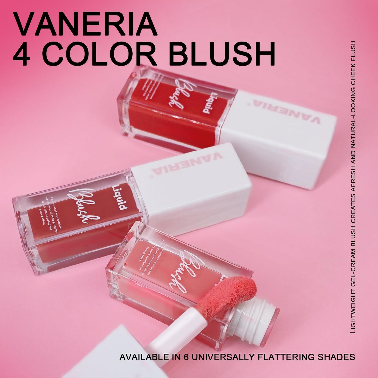 VANERIA Liquid Blush for Cheeks,Long lasting High Pigment Creme Blush,Multi-Use Makeup Blush Stick for Cheeks Lips Eyes,Natural Look Makeup Face Blushes.#1 (5g/0.17oz)