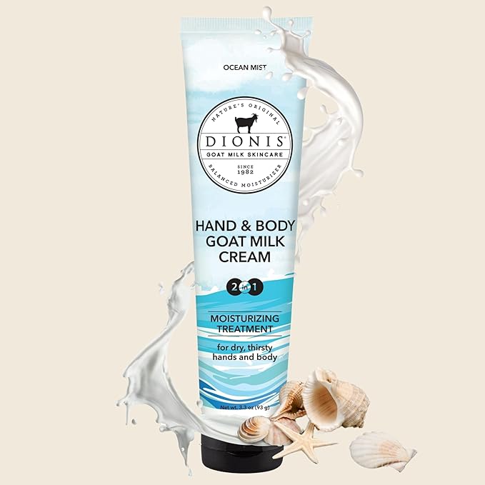 Dionis Goat Milk Skincare Scented Hand & Body Cream - Travel Size Lotion For Hydrating & Moisturizing Dry and Sensitive Skin, Cruelty Free, Paraben Free Made in The USA, Ocean Mist, 3.3 oz