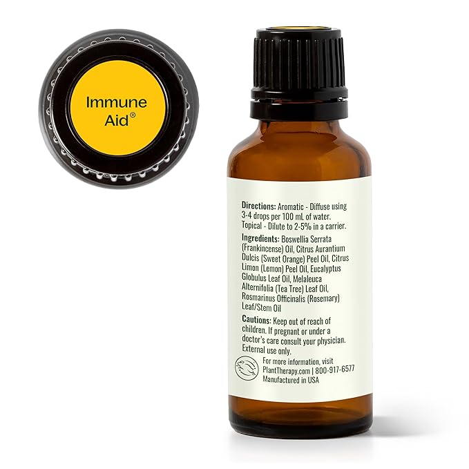 Plant Therapy Immune Aid Essential Oil Blend 30 mL (1 oz) 100% Pure, Undiluted, Therapeutic Grade